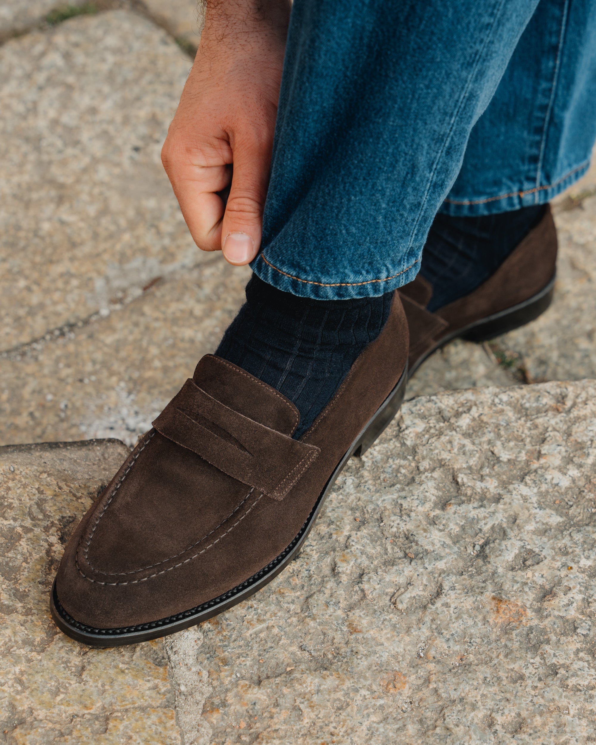 Vellano Harrowmere Suede Penny Loafers