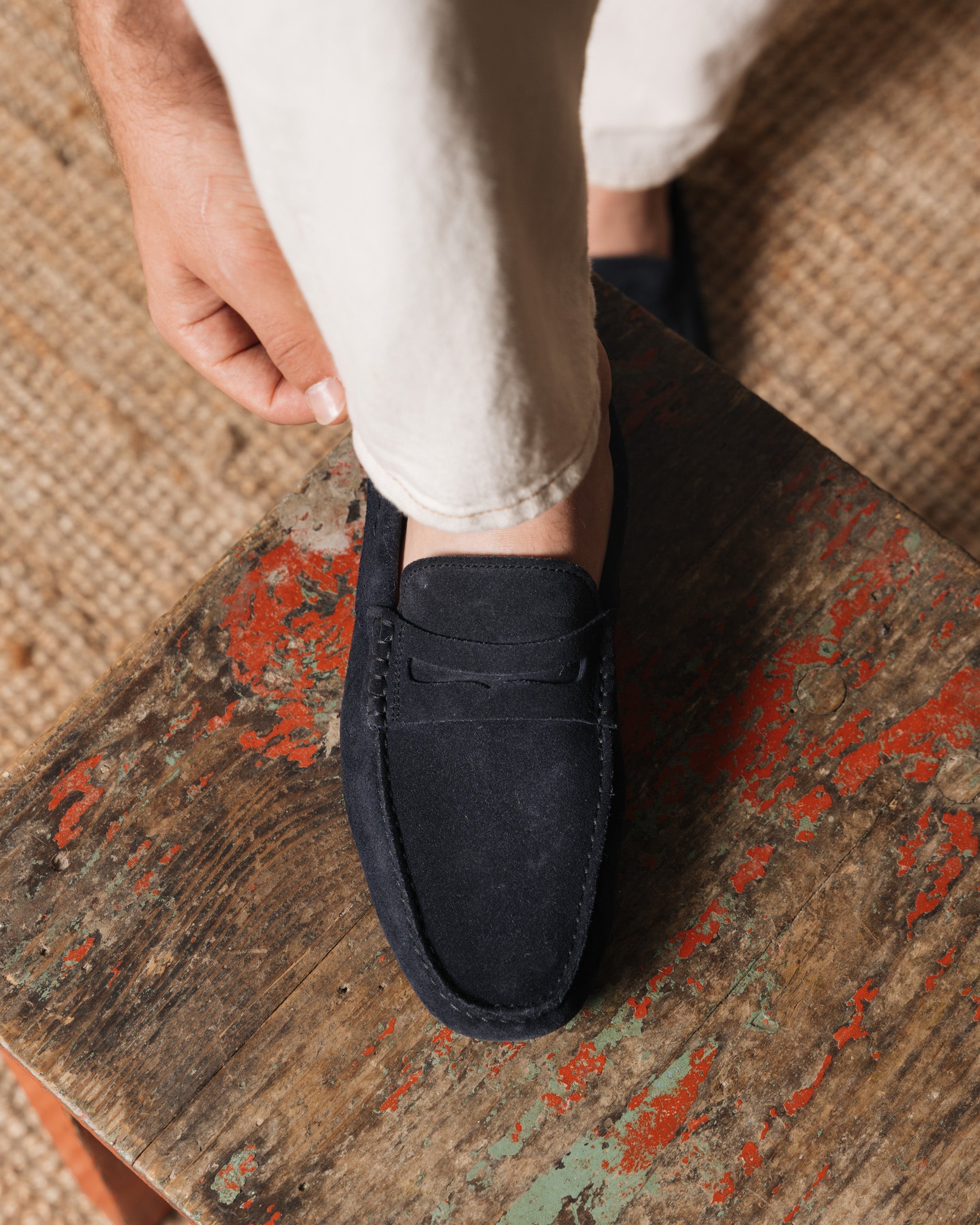 Vellano Eldwynd Blue Suede Moccasins