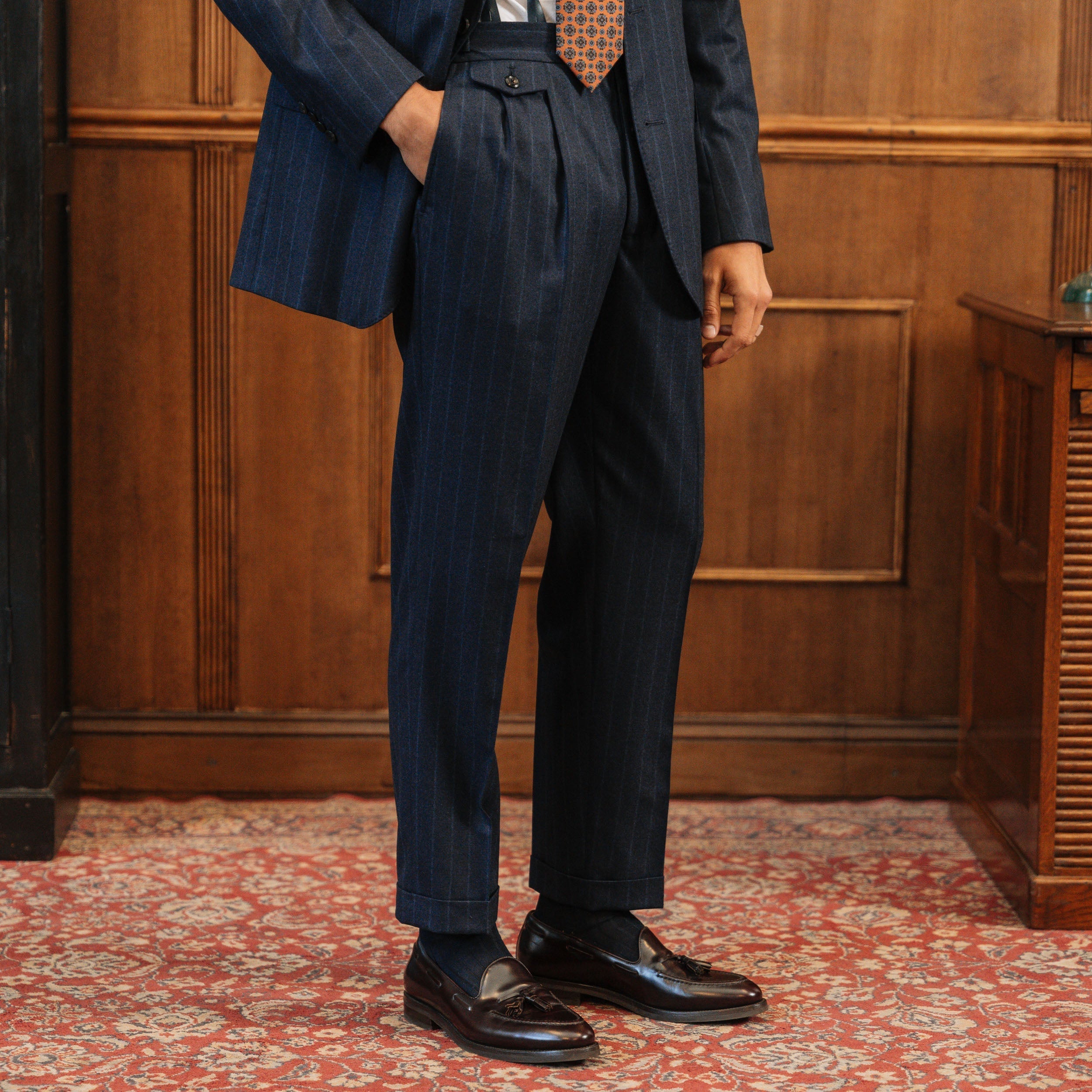 Vellano Halverton Burgundy Brown Abraded Tassel Loafers
