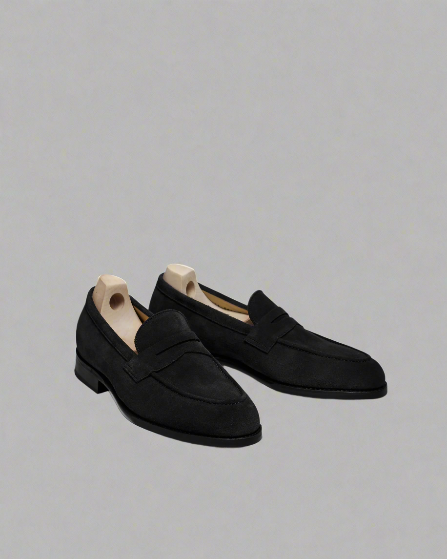 Vellano Stenhammar Black Suede Loafers