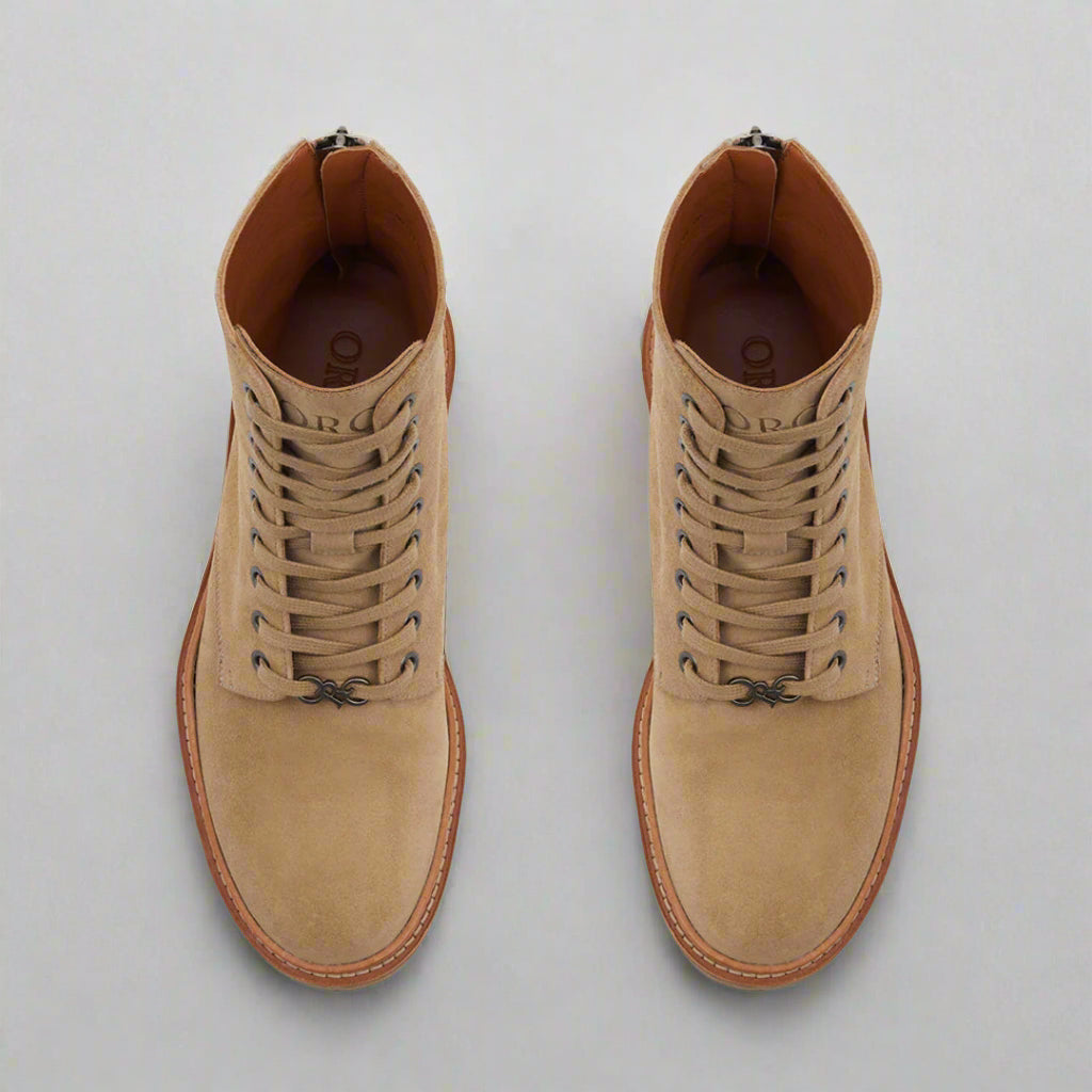 Vellano Combat Boots Beige Crepe Sole