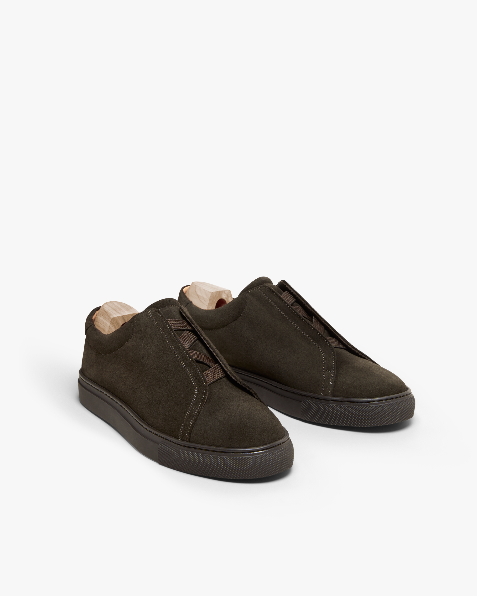 Vellano Alno Dark Brown Suede Slip On Sneakers