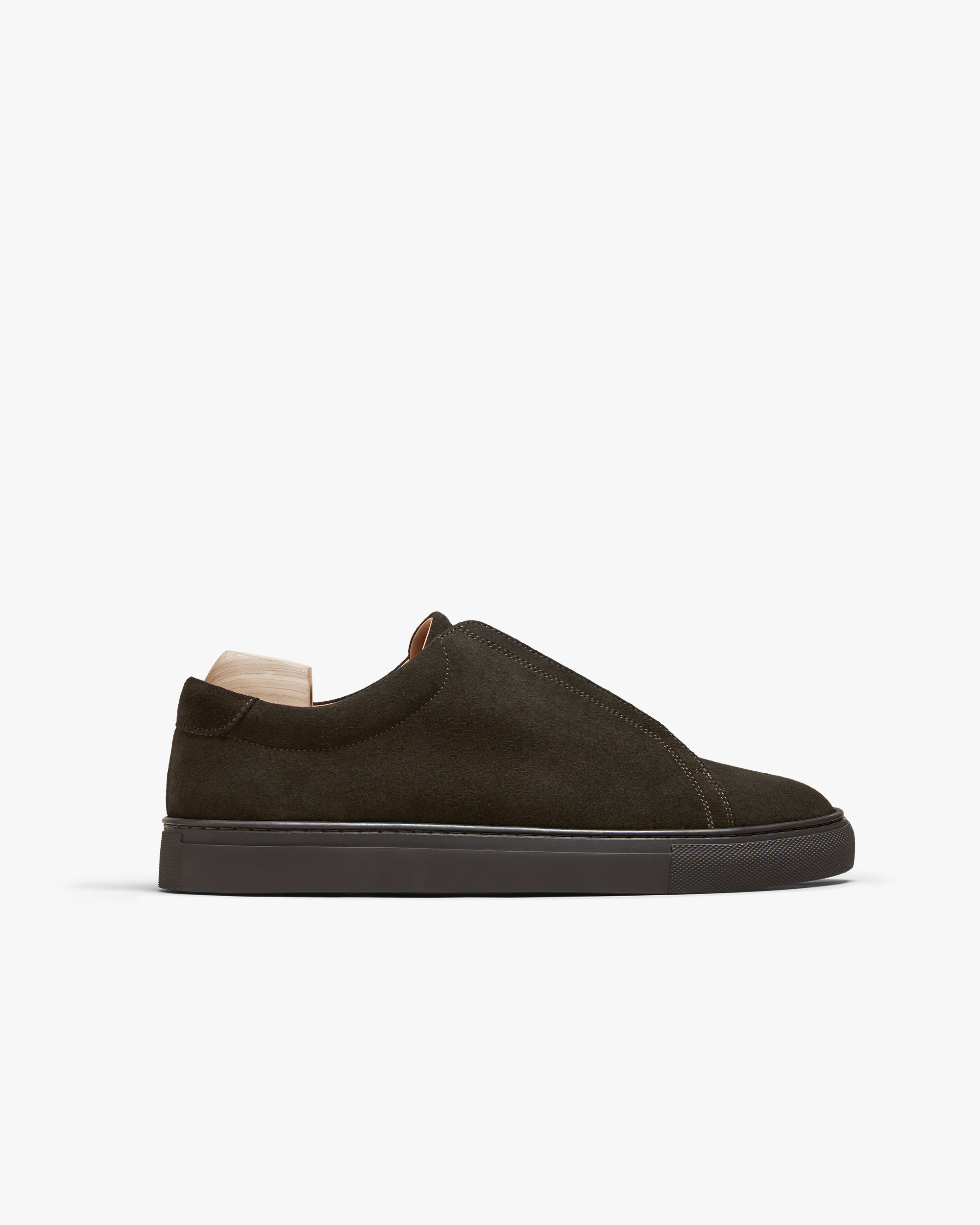 Vellano Alno Dark Brown Suede Slip On Sneakers