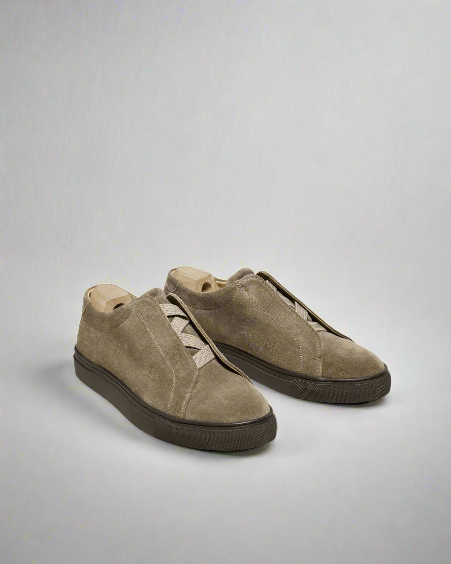 Vellano Alno Dark Taupe Suede Sneakers