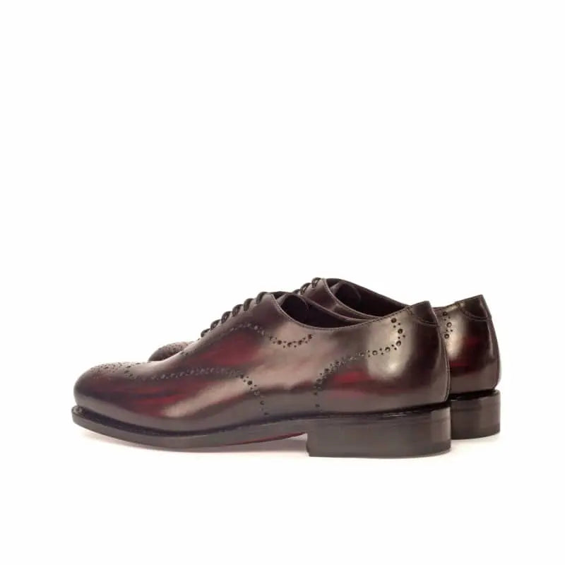Vellano Burgundy Black Brogue Wholecut Derby Shoe
