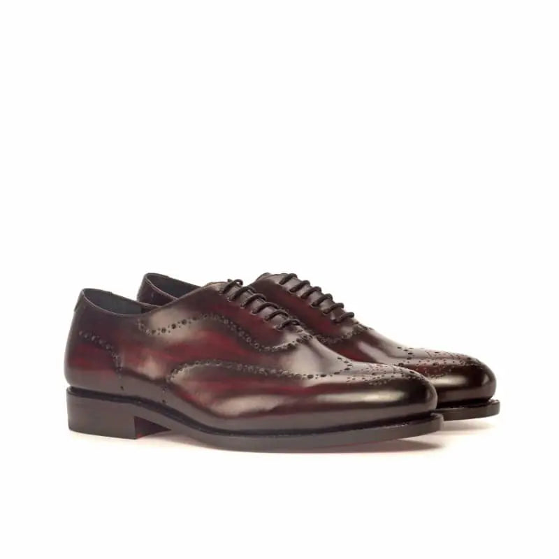 Vellano Burgundy Black Brogue Wholecut Derby Shoe