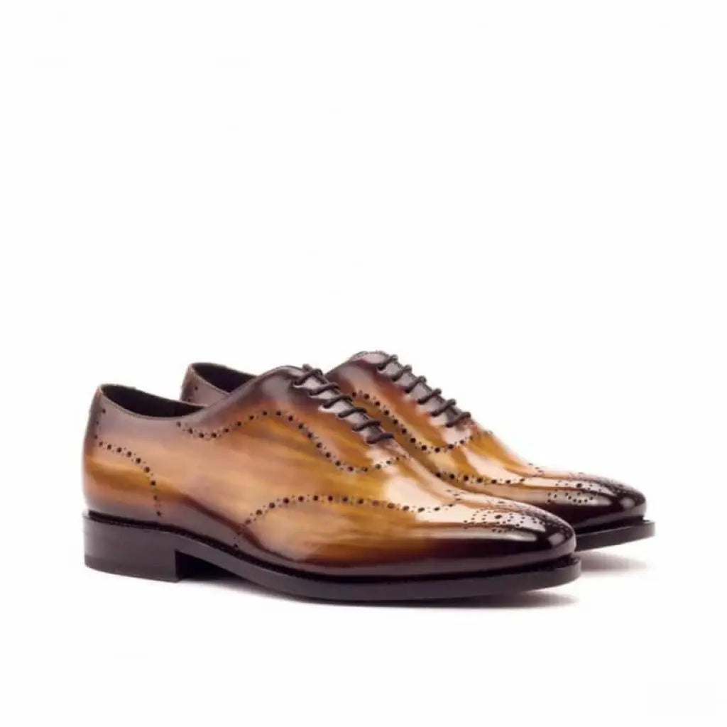 Vellano Cognac Tmorro Brogue Wholecut Shoe
