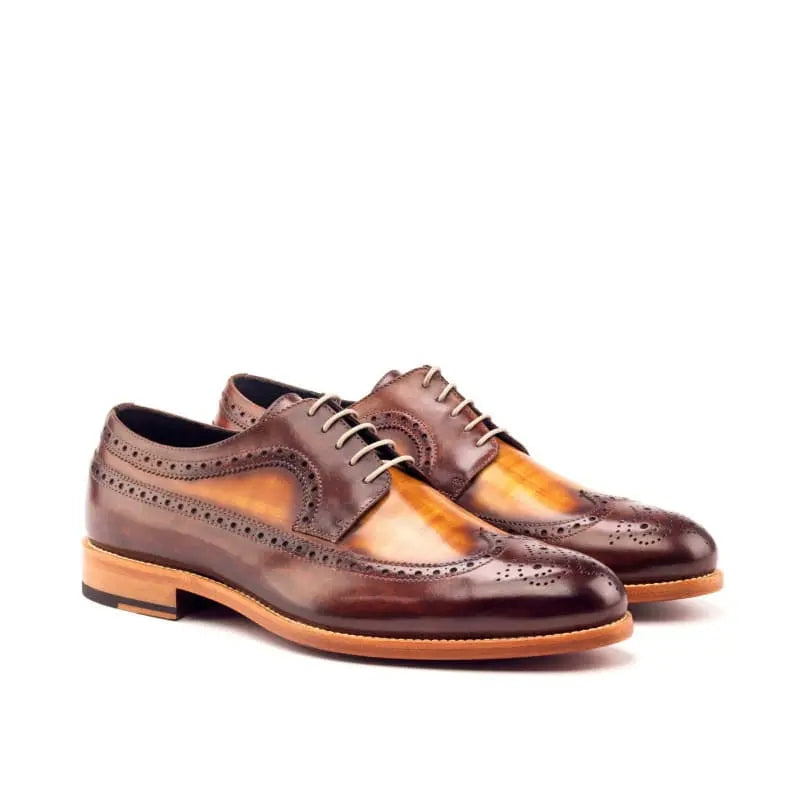 Vellano Brown Tan Wood Shade Brogue Shoe