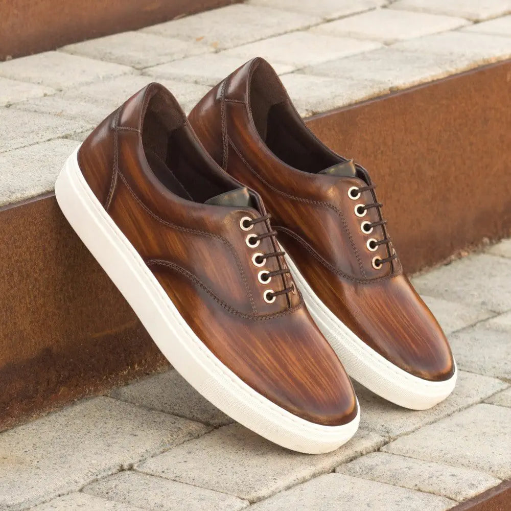 Vellano Daniel Cognac Wood Texture Sneakers
