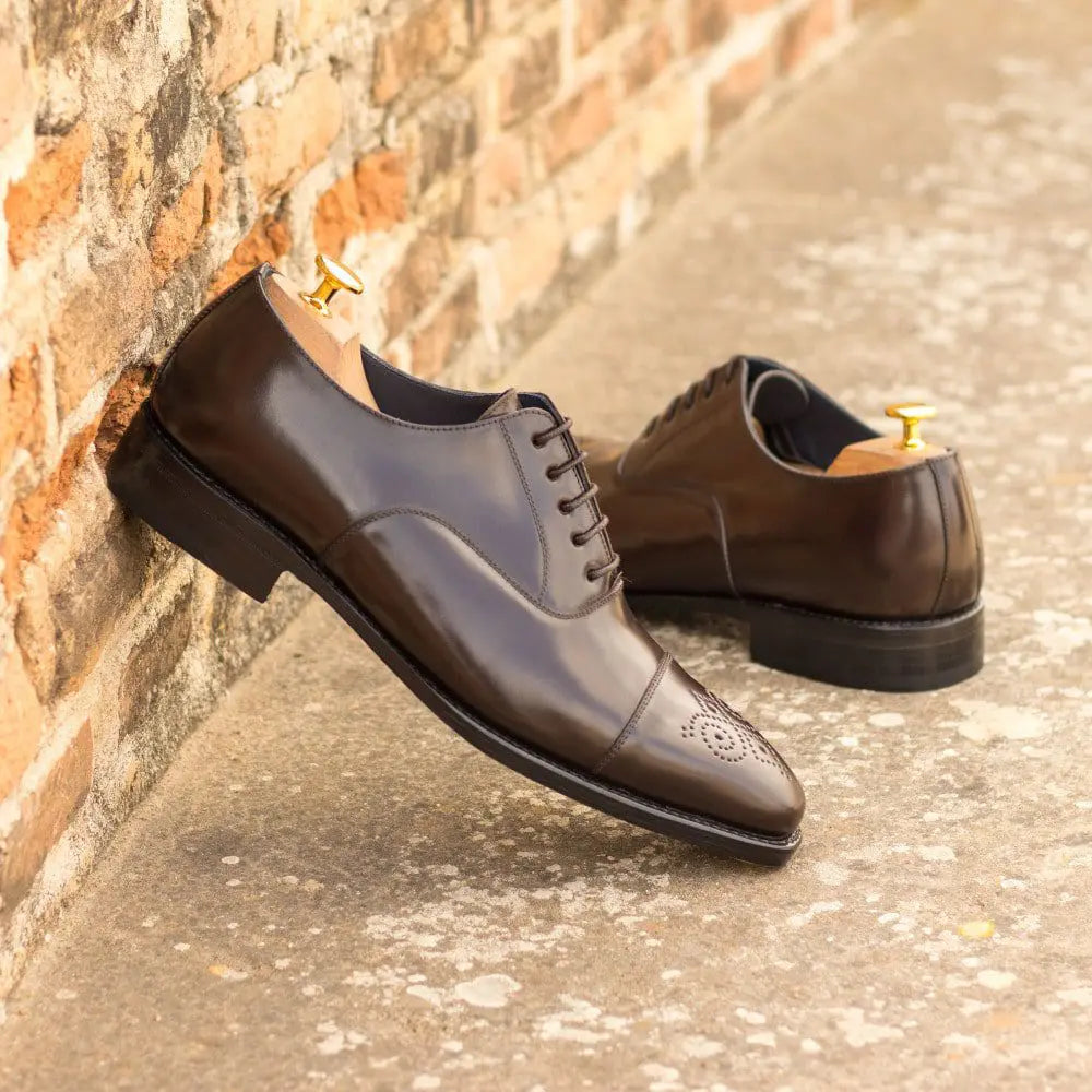 Vellano Brown Toe Design Oxford Shoes