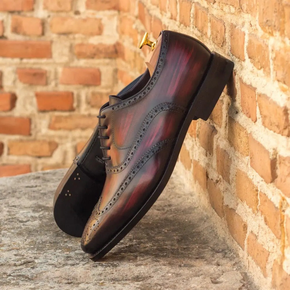 Vellano Burgundy Black Two Tone Brogue Shoe