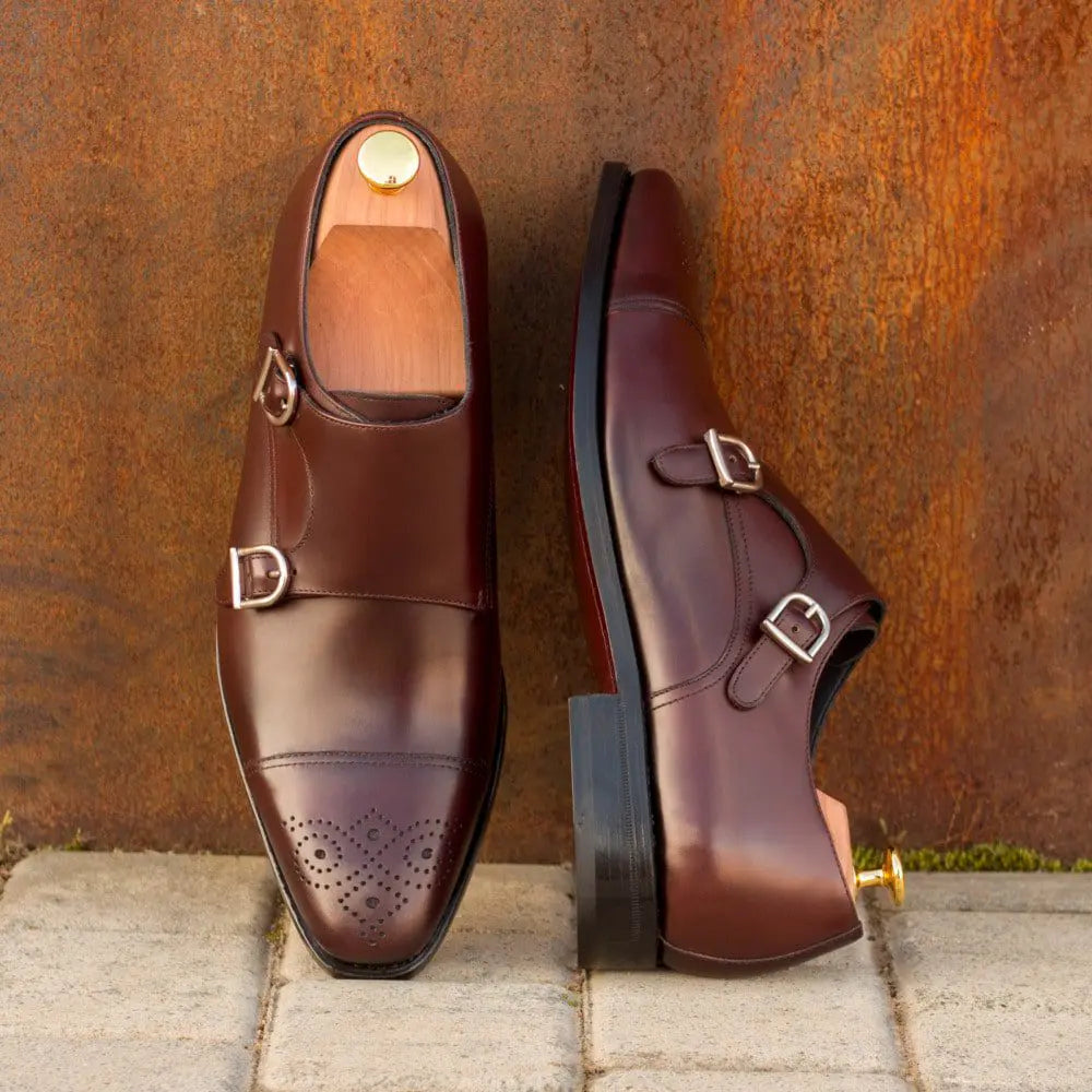 Vellano Oliver Burgundy Flat Toe Monk