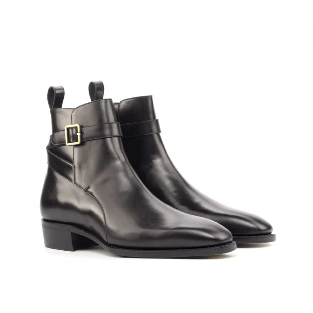 Vellano Dapper Black Leather Jodhpuri Boot