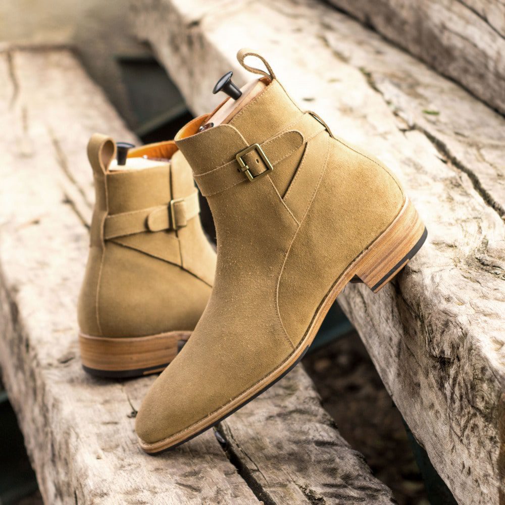 Vellano Beige Leather Jodhpuri Boot