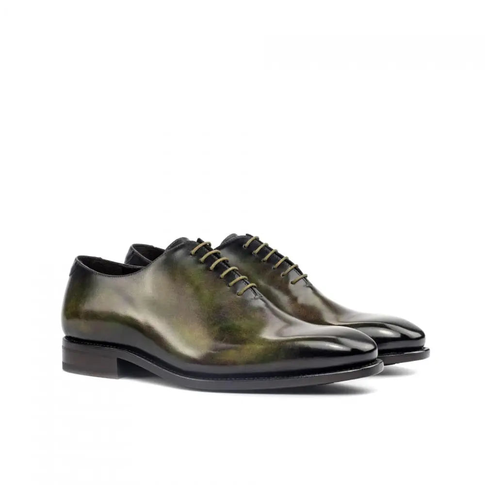 Vellano Antique Black Brogue Wholecut Derby Shoe