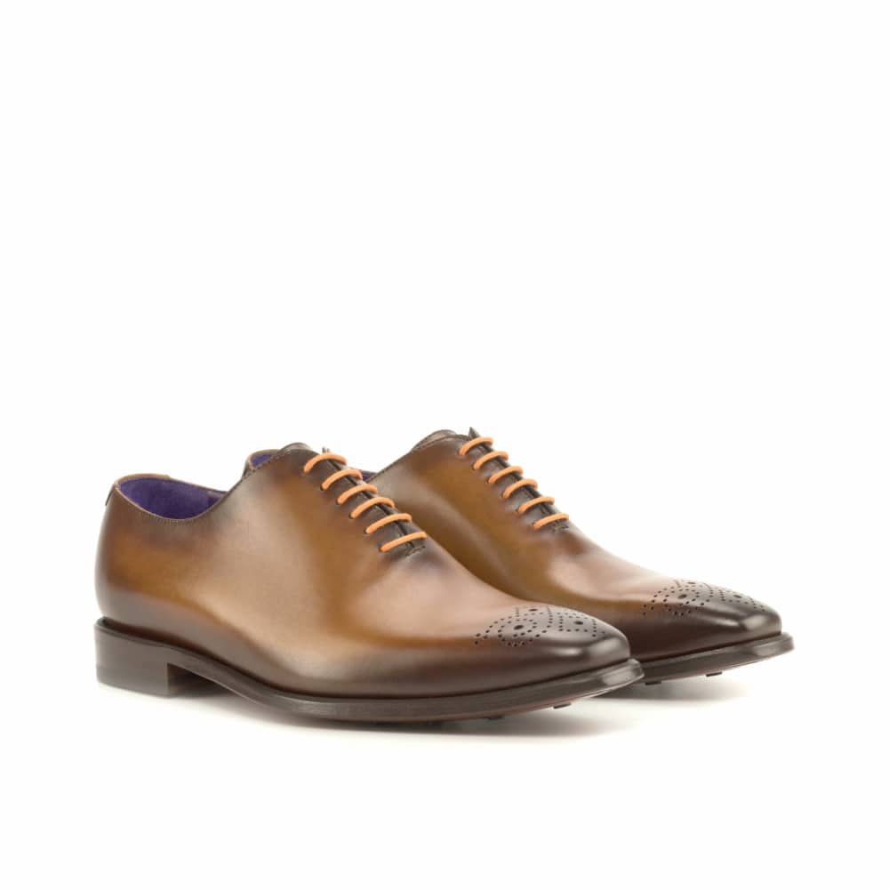 Vellano Cognac Brogue Wholecut Derby Shoe