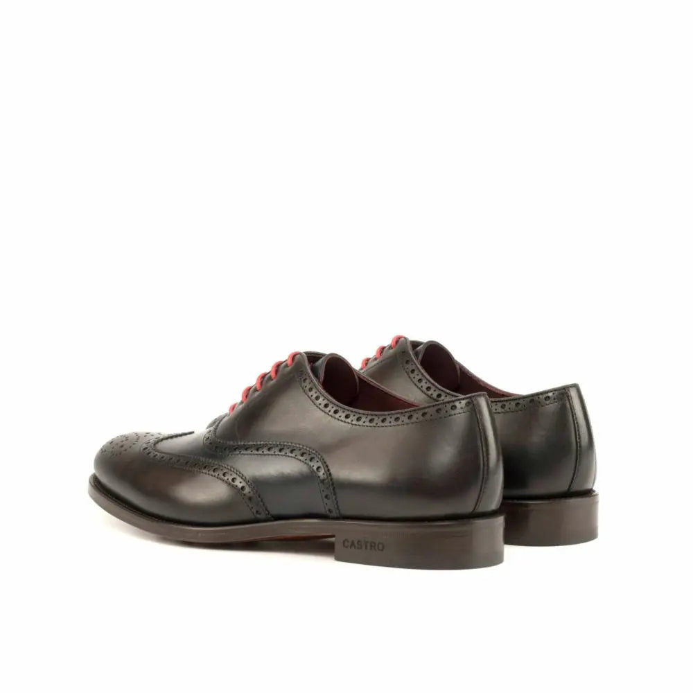 Vellano Coffee Wingtip Black Brogue Shoe