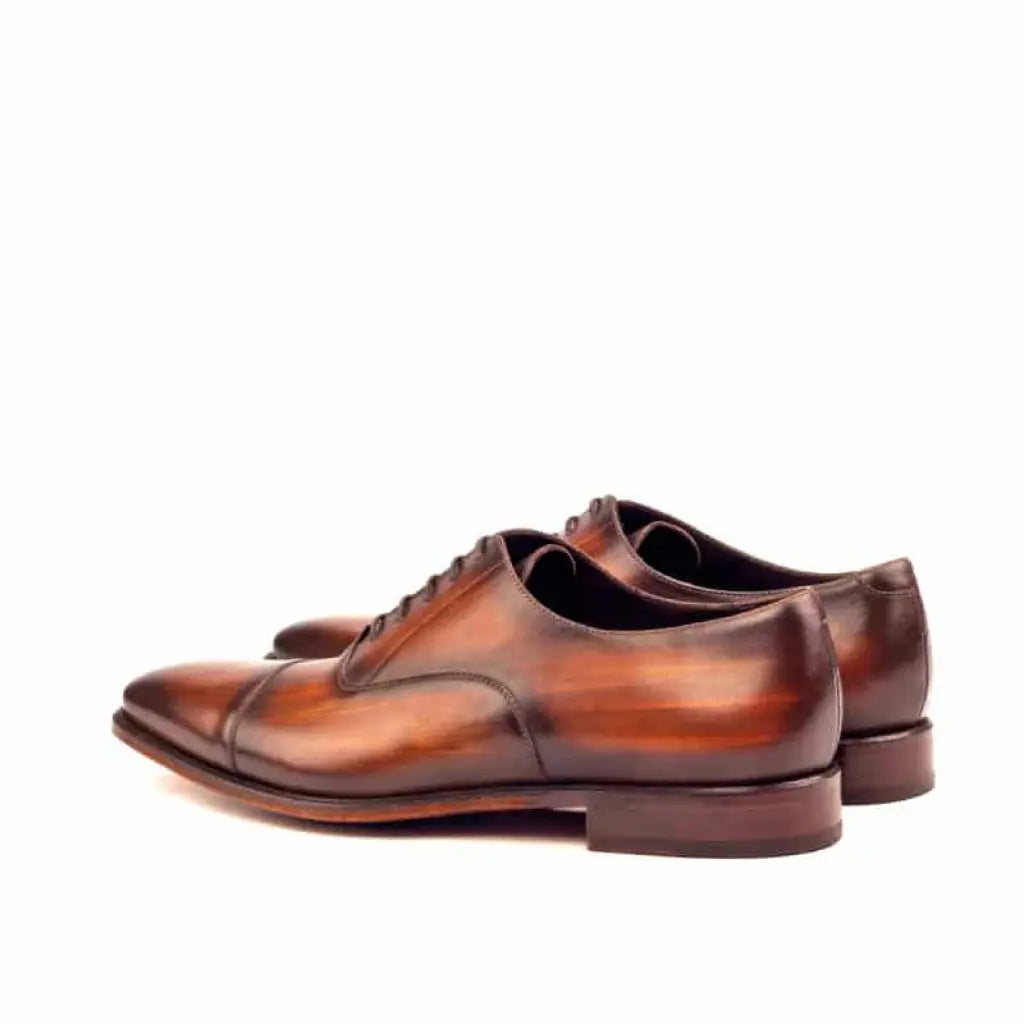 Vellano Cognac Flat Toe Oxford Shoes