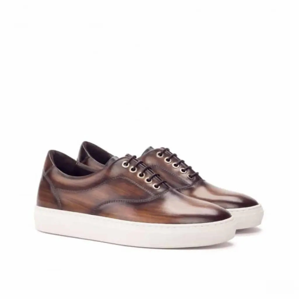 Vellano Daniel Cognac Wood Texture Sneakers