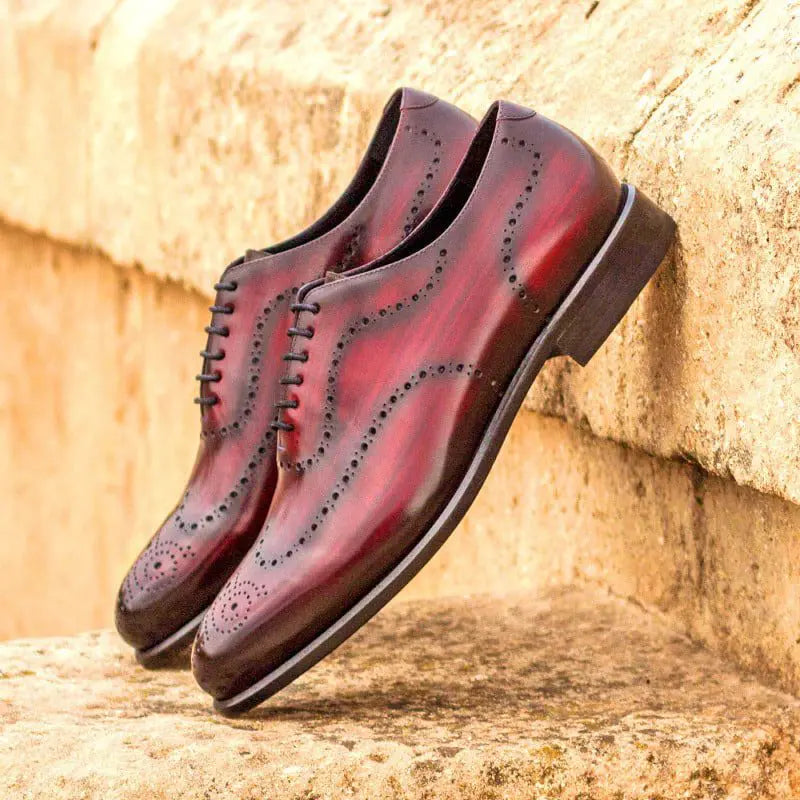 Vellano Cherry Black Two Tone Brogue Wholecut Derby