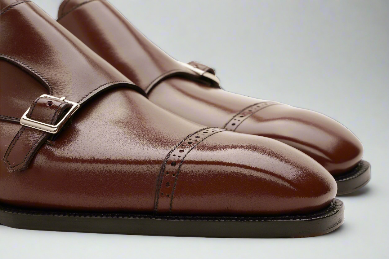 Vellano Carrick Brown Monk Strap Shoes