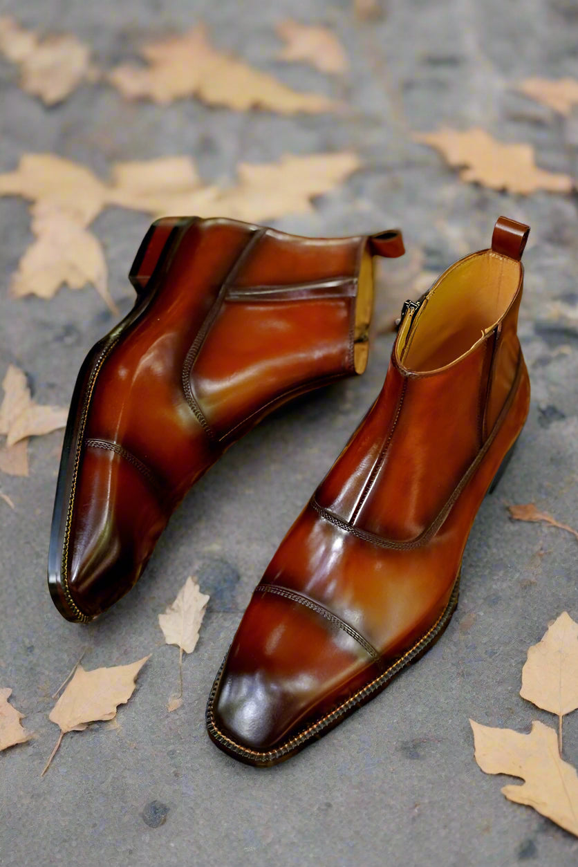 Vellano Stonevale Forge Men’s Mid Ankle Leather Boots for Lasting Style