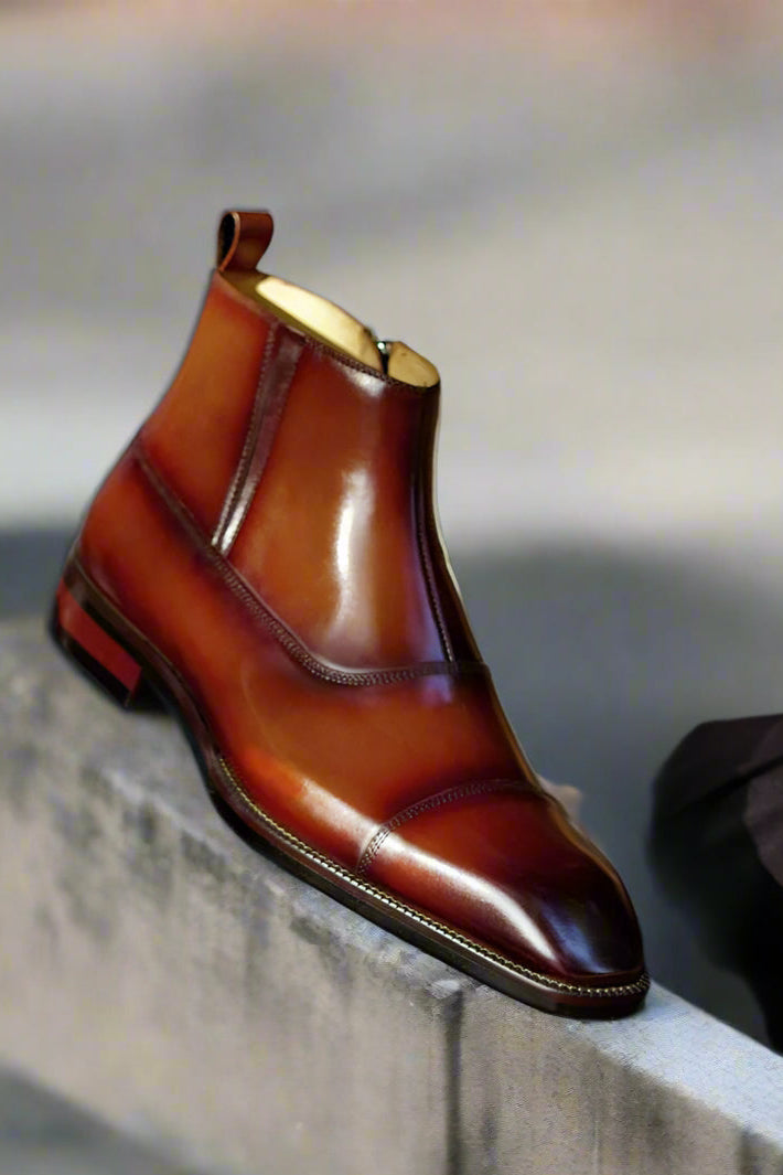 Vellano Stonevale Forge Men’s Mid Ankle Leather Boots for Lasting Style