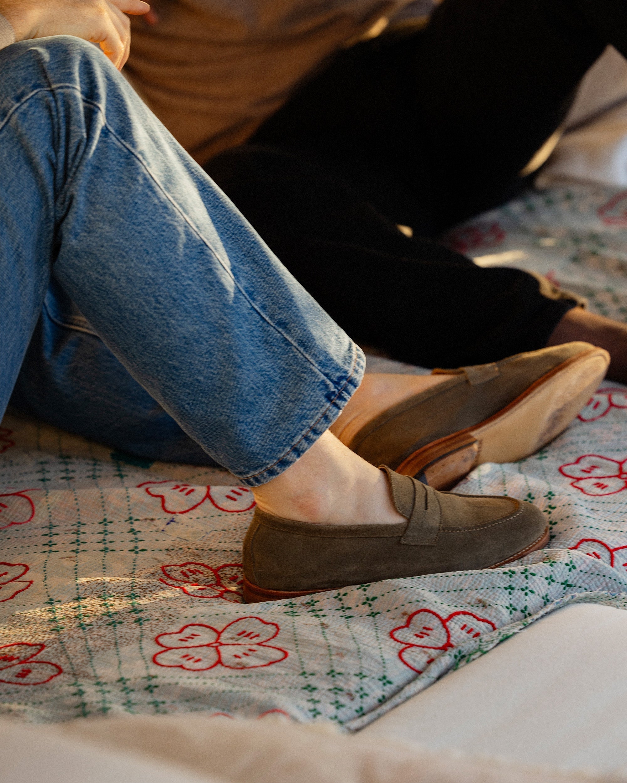 Vellano Lysekil Green Suede Loafer