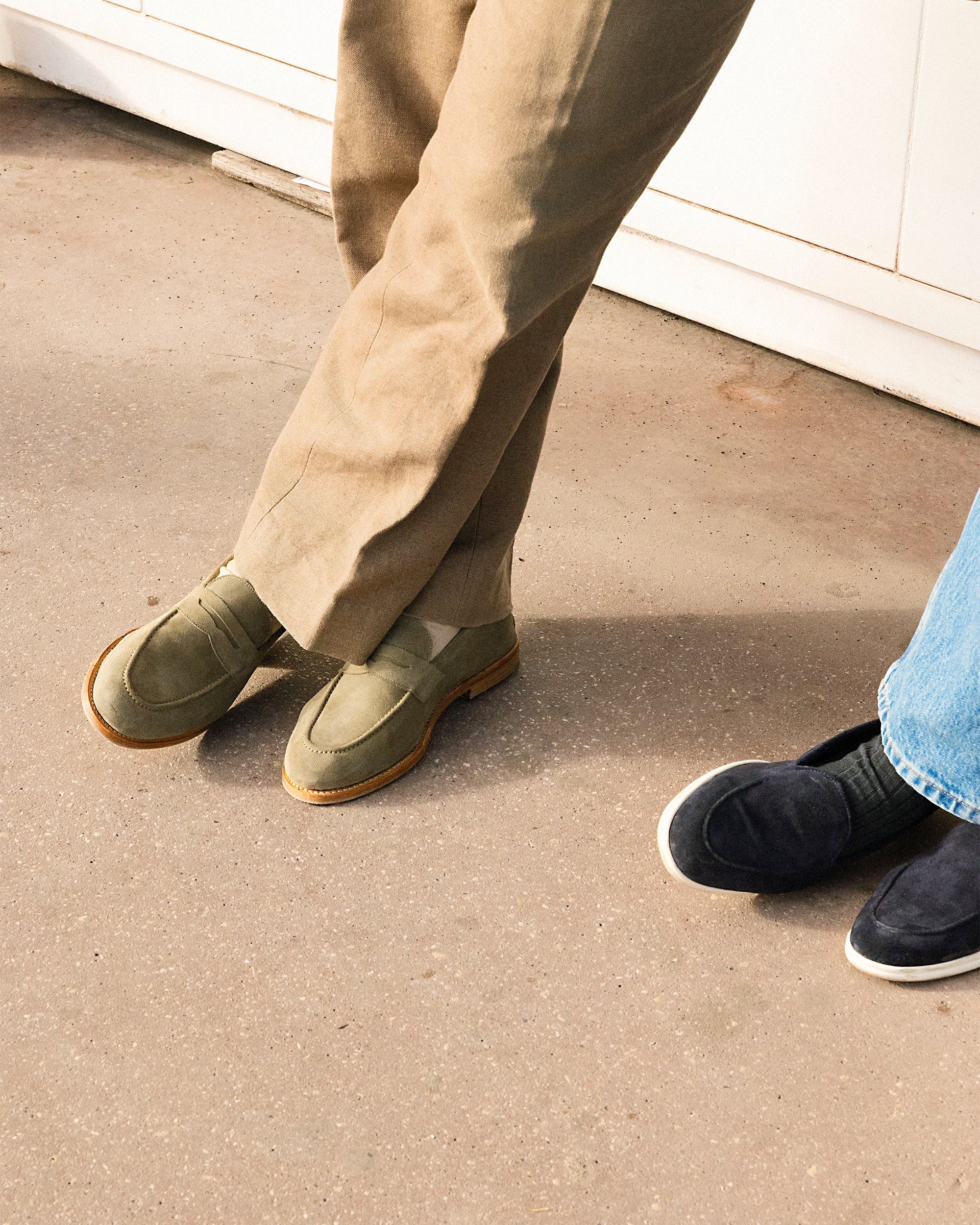 Vellano Lysekil Green Suede Loafer