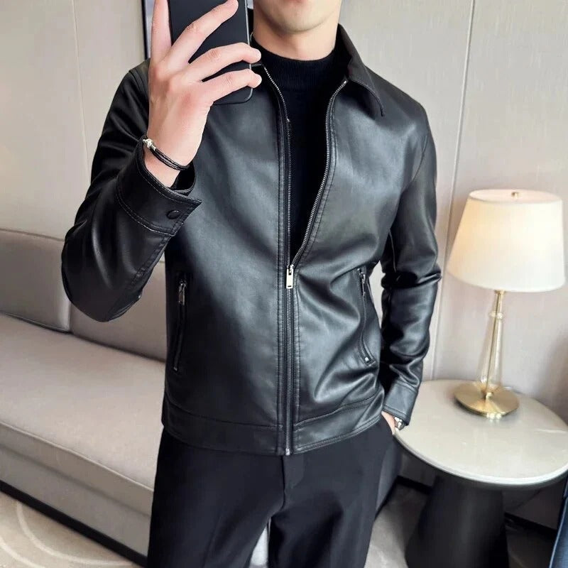 Vellano Moto Black Classic Leather Jacket