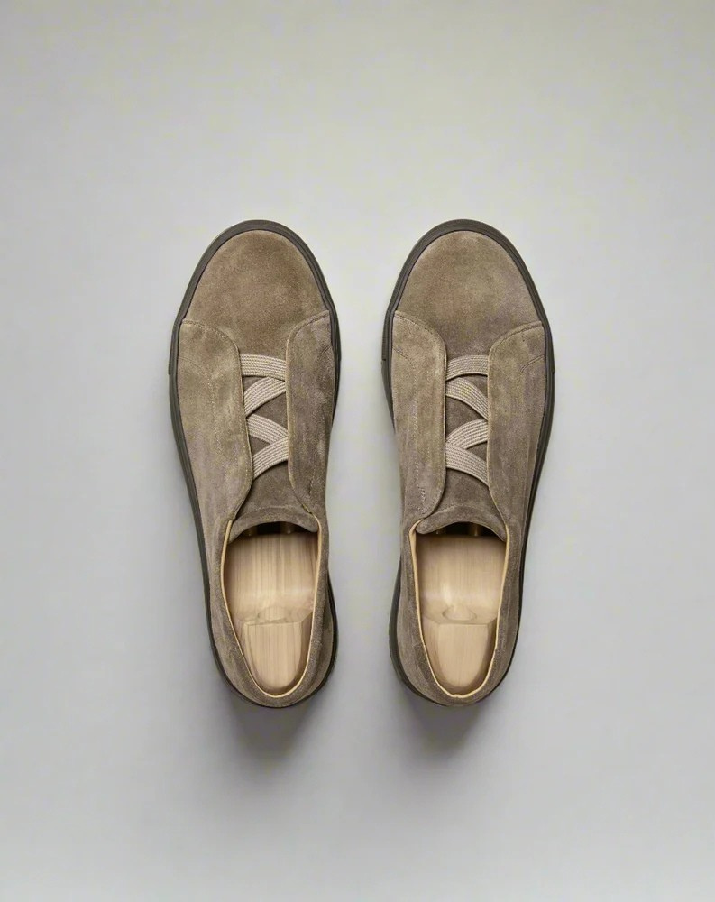 Vellano Alno Dark Taupe Suede Sneakers