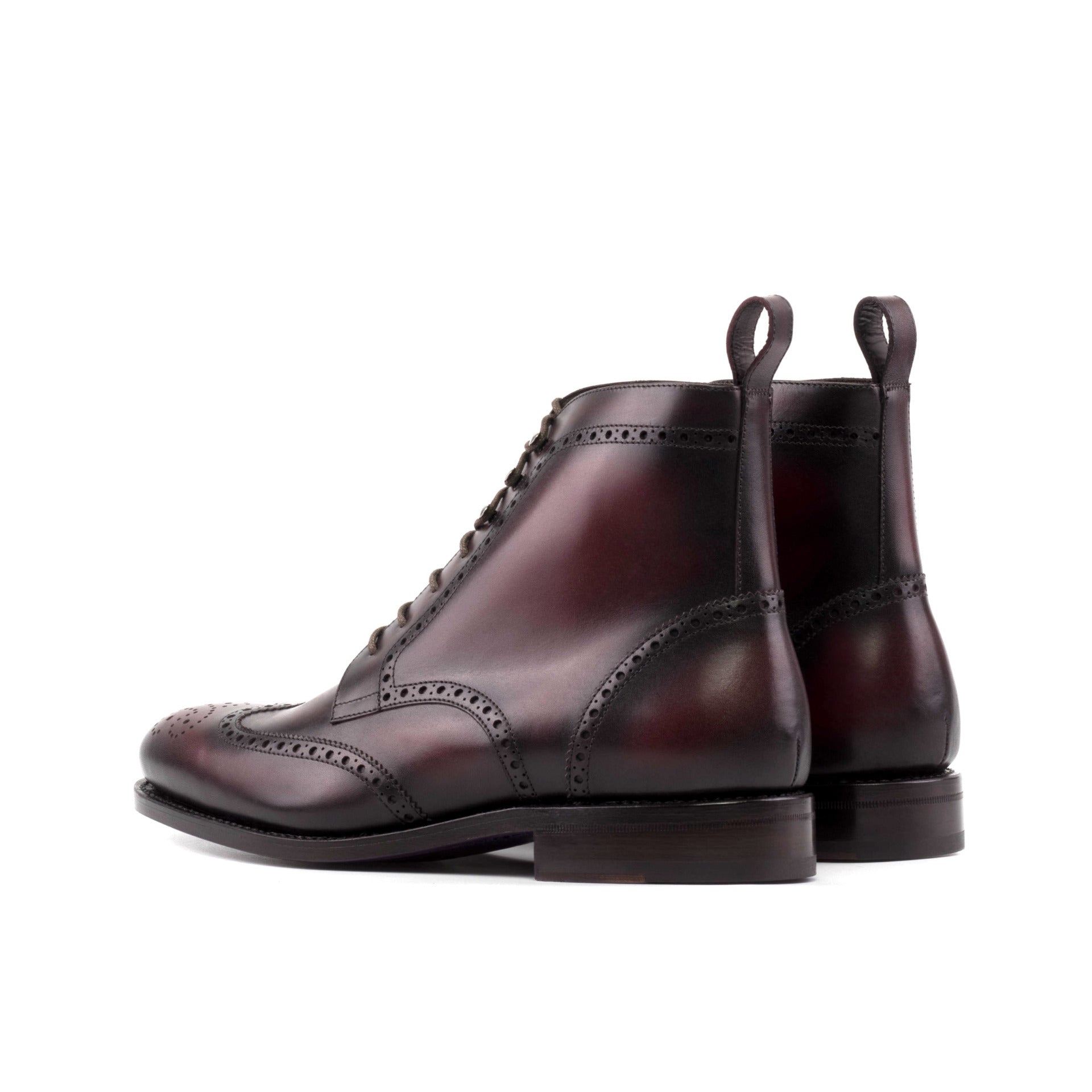 Vellano Patina Burgundy Cherry Brogue Boot