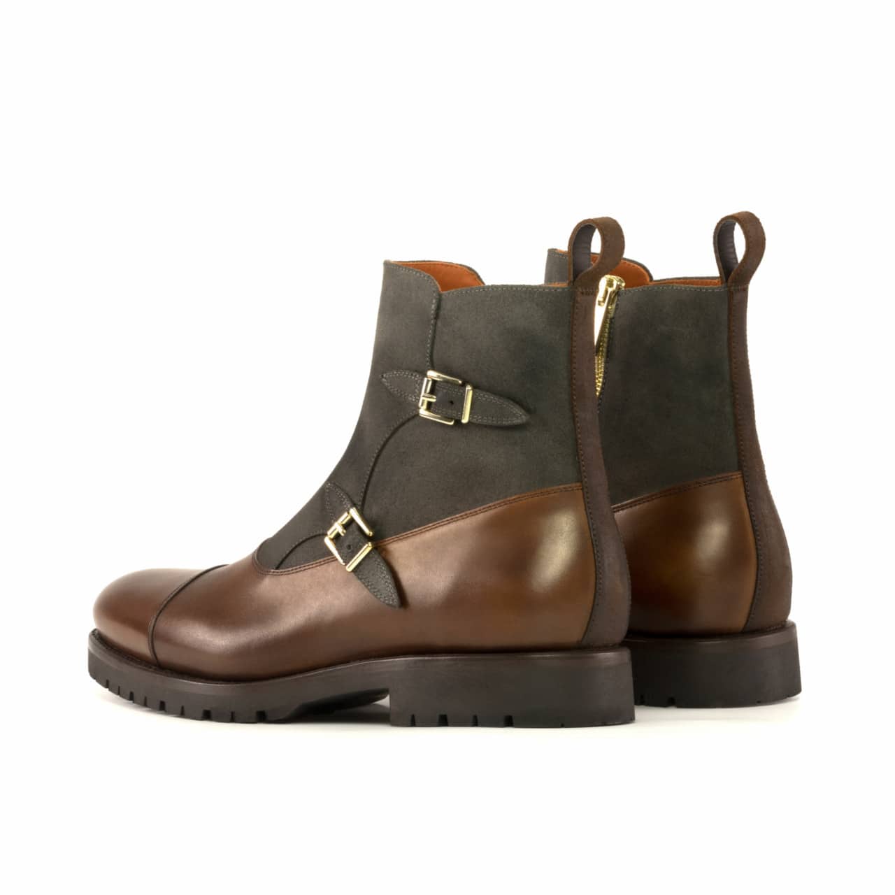 Vellano Cognac Suede Octavian Buckle Boot