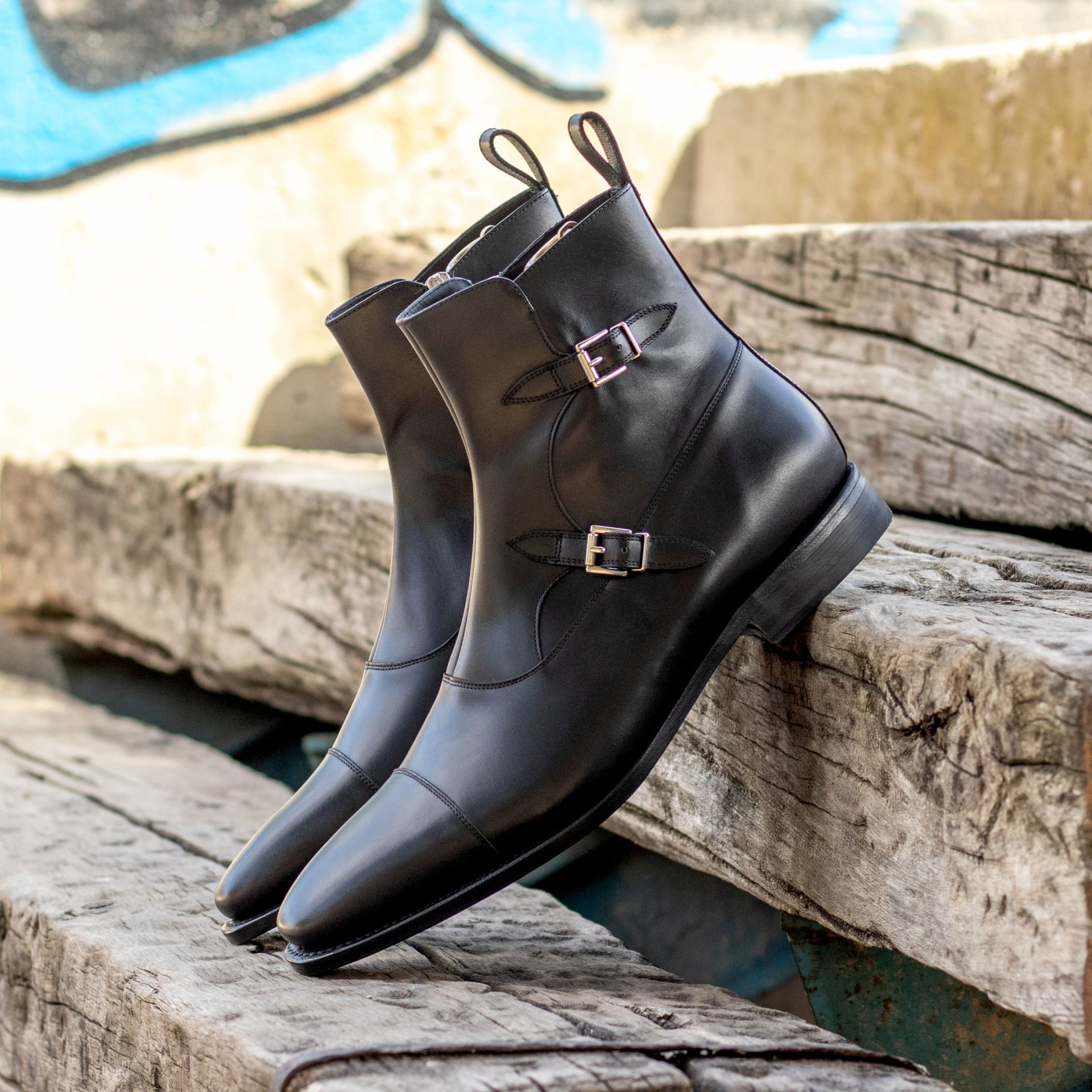 Vellano Black Octavian Buckle Boot