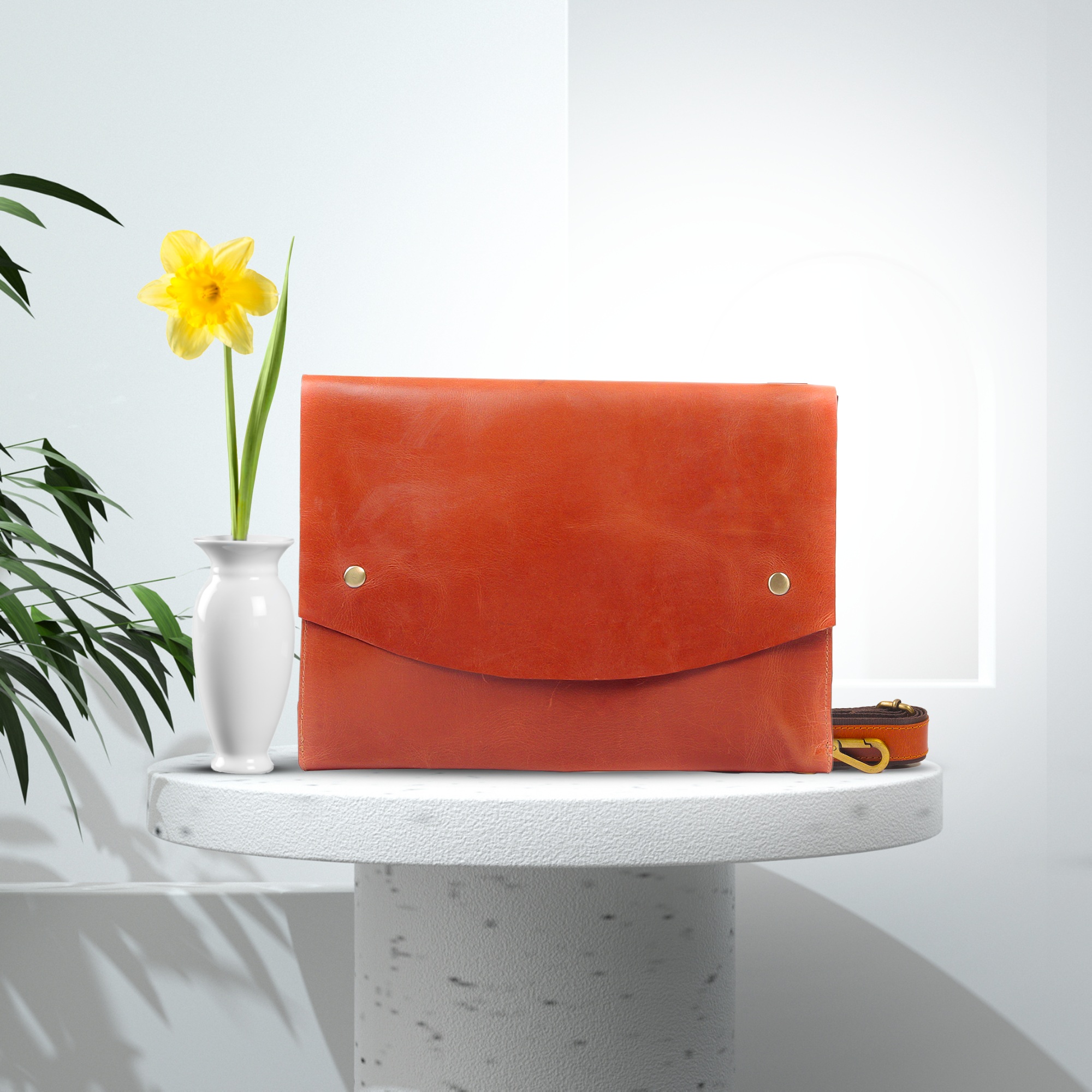 Vellano DriftEdge Hand Stitched Imported Leather Sling Bag for Urban Everyday Use