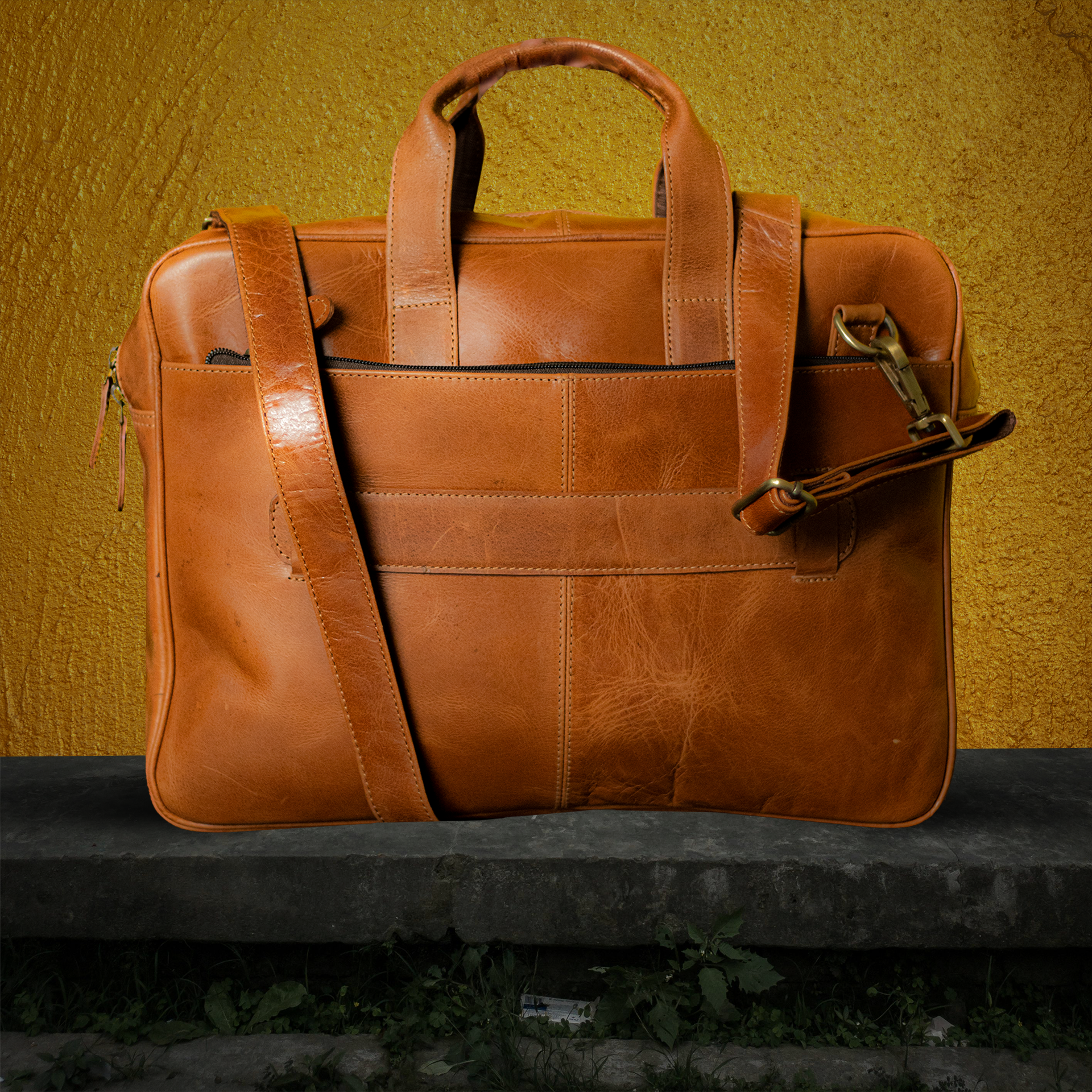 Vellano Keystone Brief Men’s Imported Leather Office Bag for Professional Style