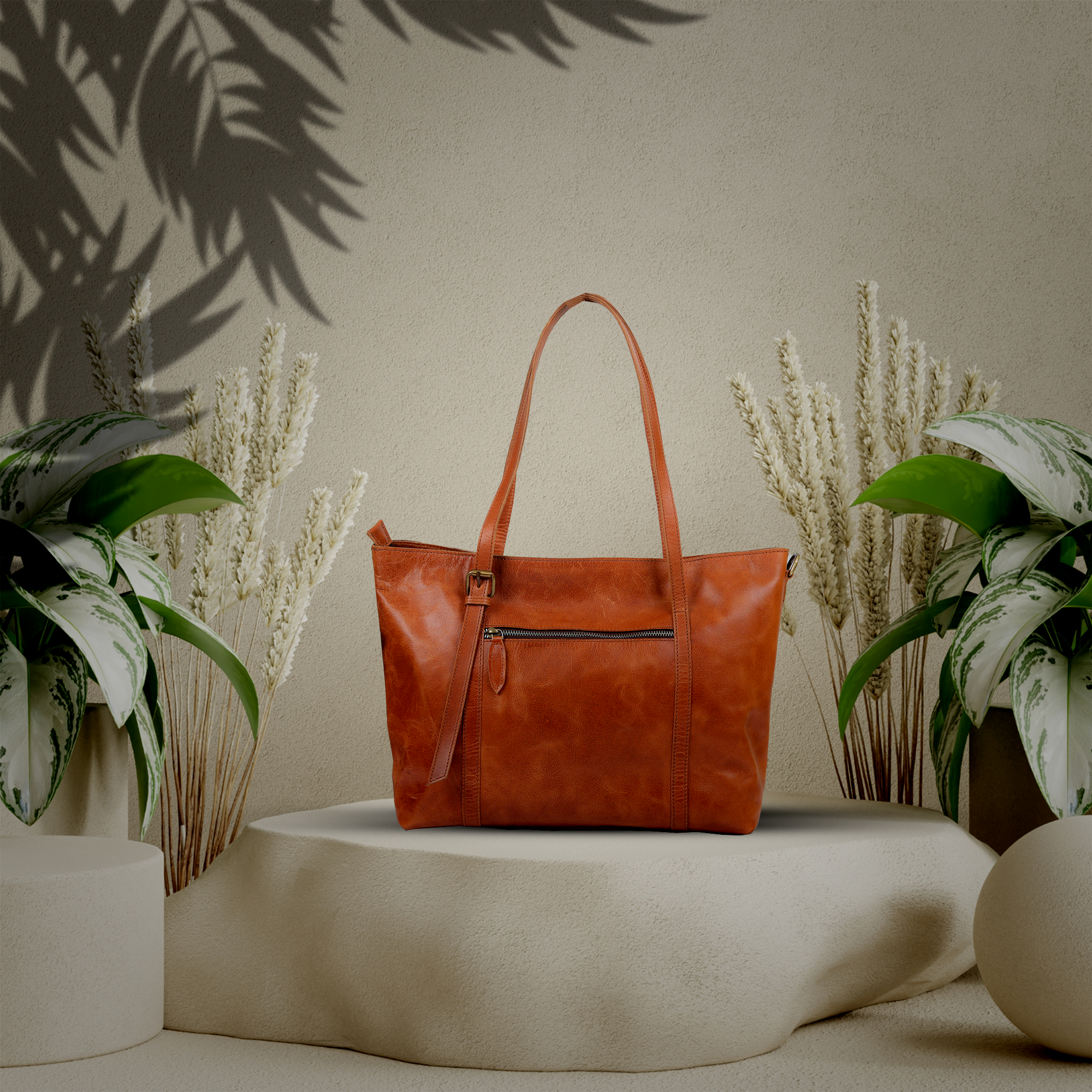 Vellano Long Leather Shoulder Satchel for Women