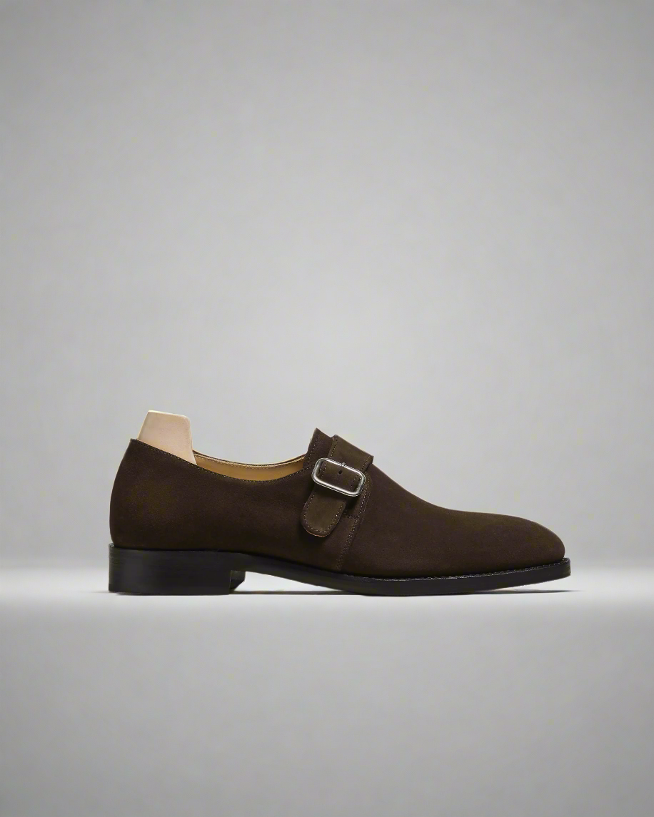 Vellano Sture Brown Suede Monk Strap