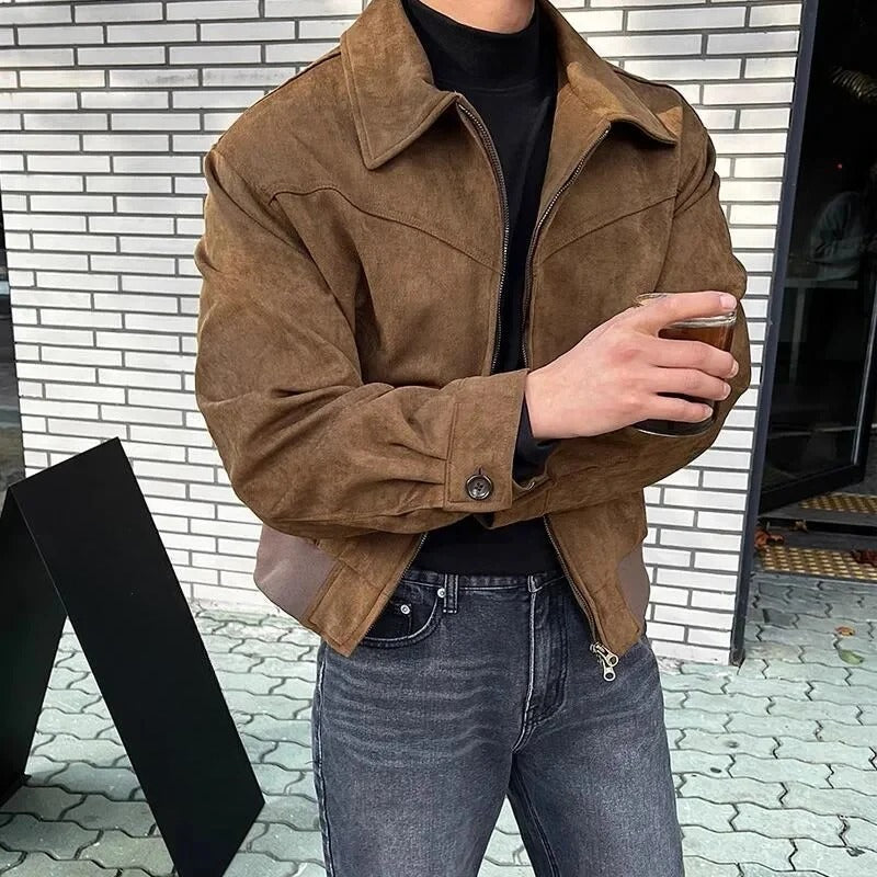 Vellano Italian Brown Suede Casual Jacket