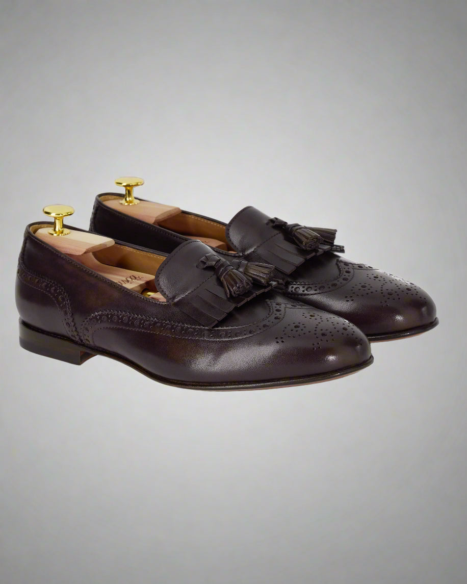 Vellano Deep Brown Tassel Loafers