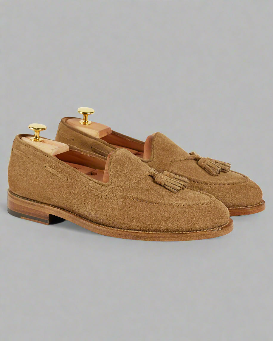 Vellano Halverton Sand Beige Suede Tassel Loafers