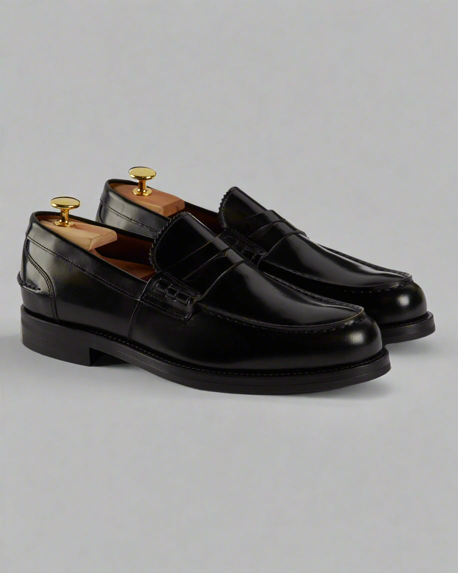 Vellano Harrowmere Heritage Black Penny Loafers