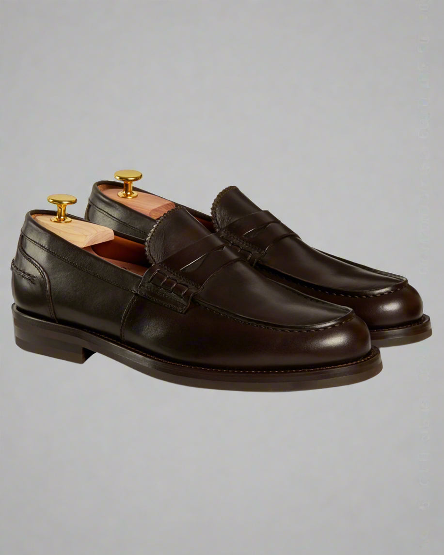 Vellano Harrowmere Heritage Penny Loafers – Dark Brown