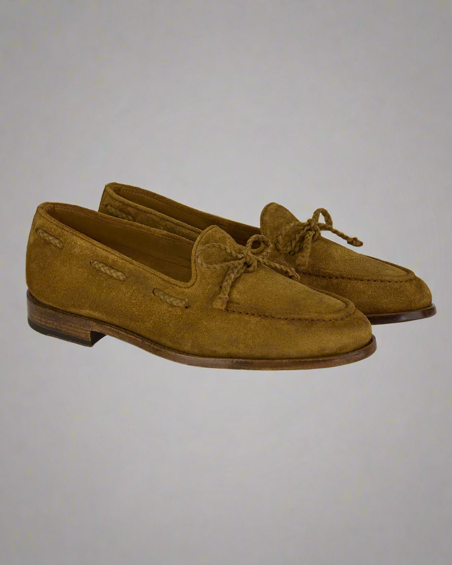 Vellano Tan Suede Tassel Loafers