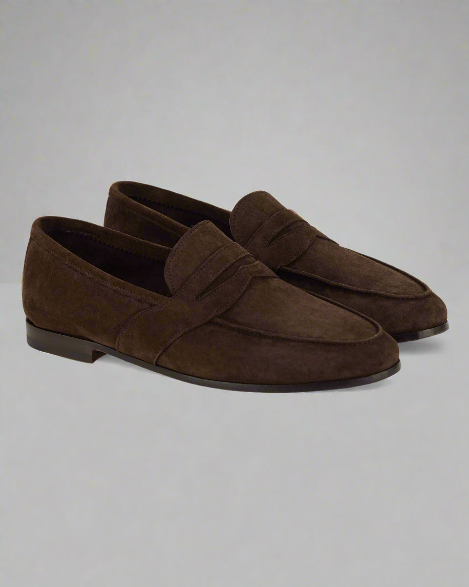 Vellano Deep Brown Suede Loafers