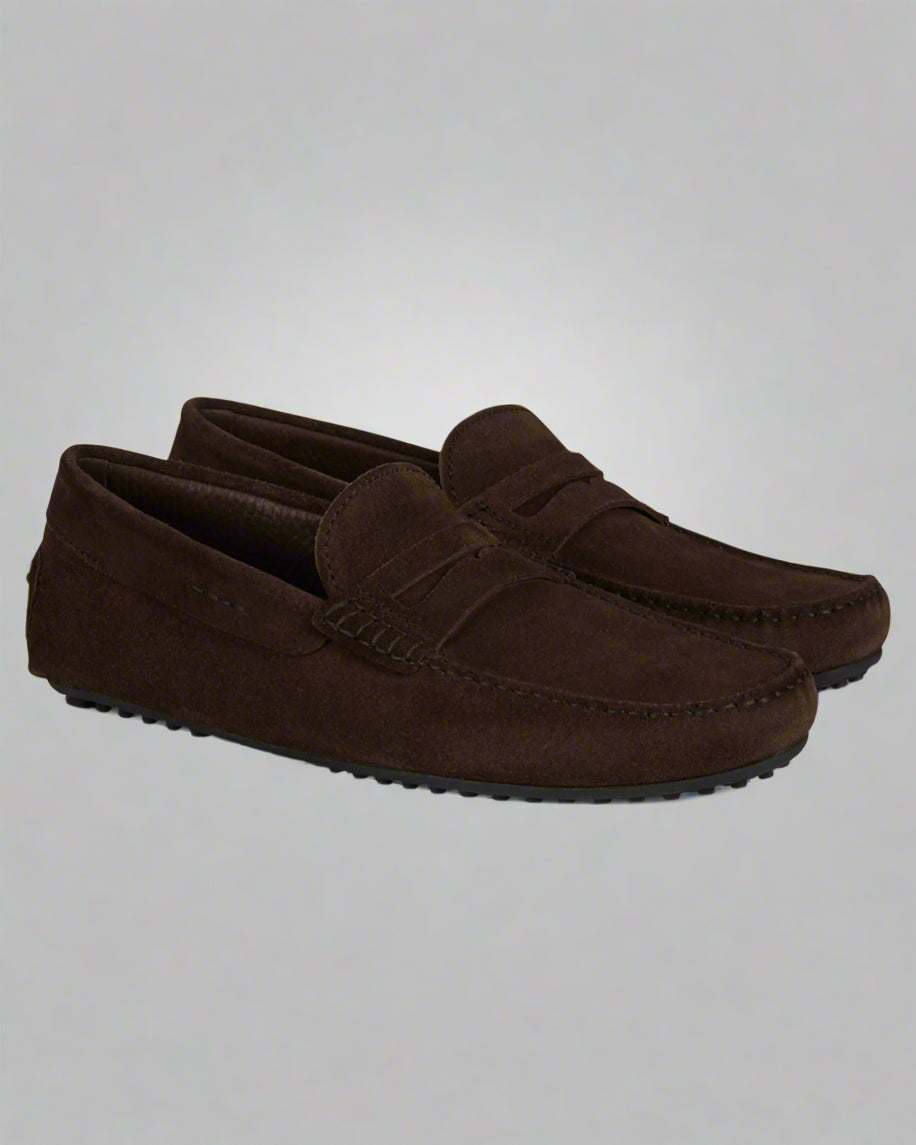 Vellano Eldwynd Dark Brown Suede Moccasins
