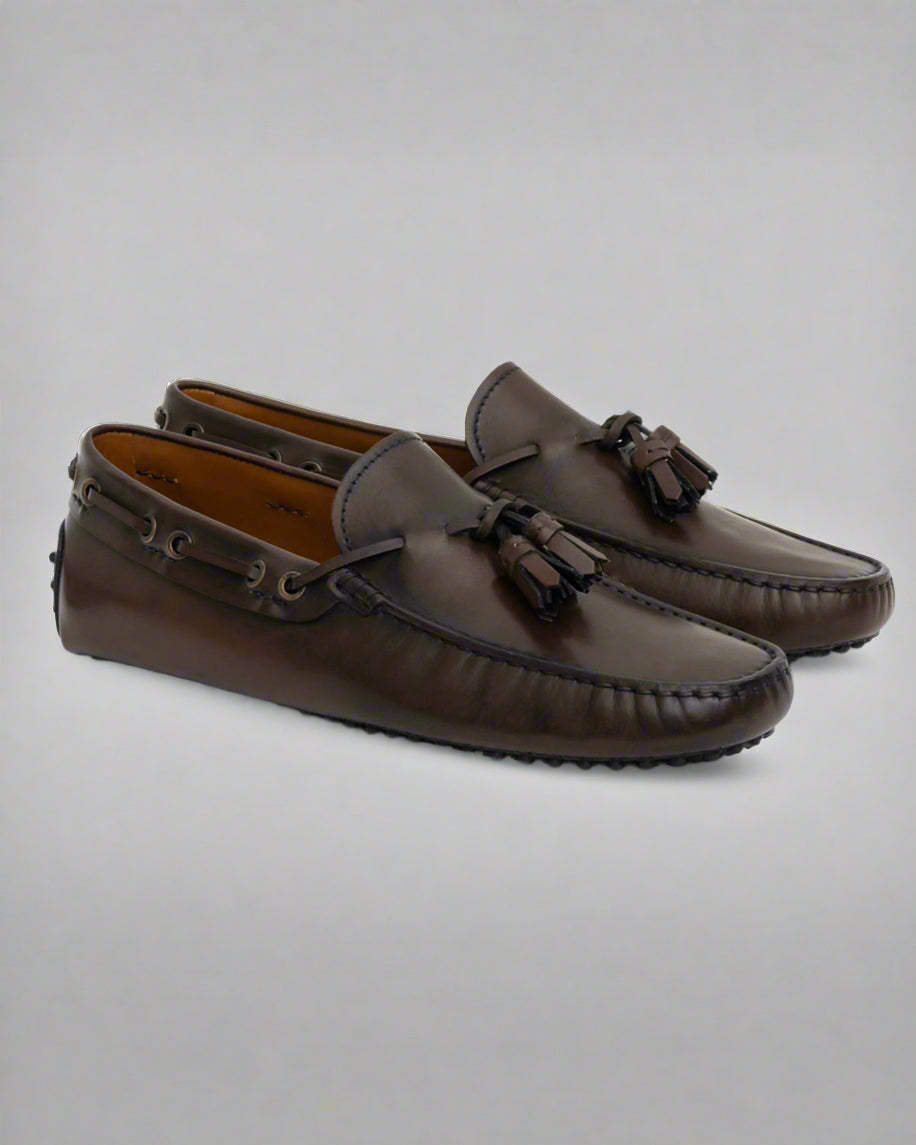 Vellano Eldwynd Tassel Moccasins in Dark Brown