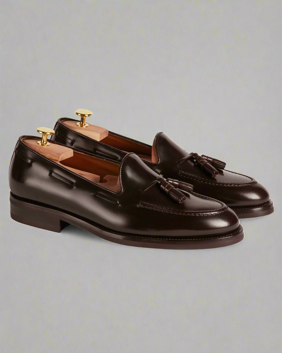 Vellano Halverton Dark Brown Abraded Tassel Loafers