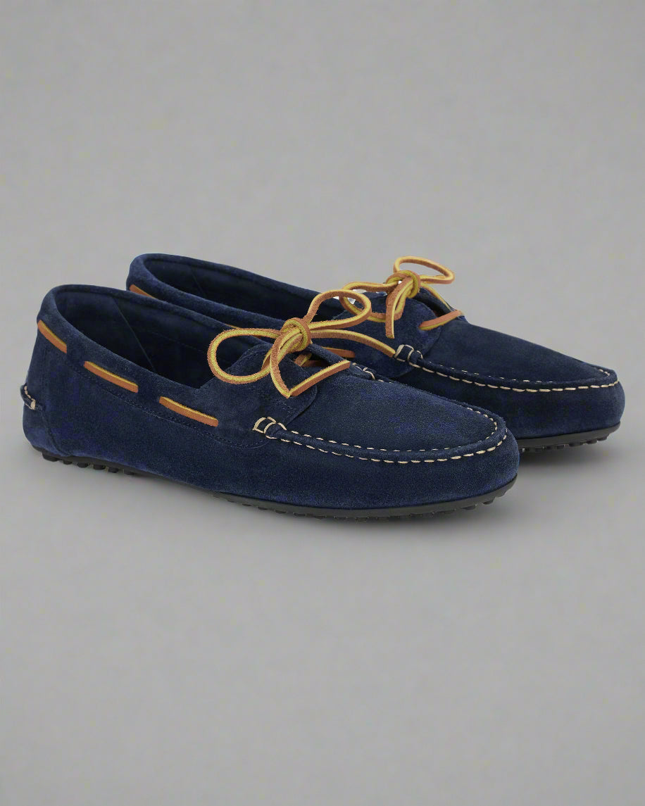 Vellano Branlow Suede Driving Moccasins in Blue