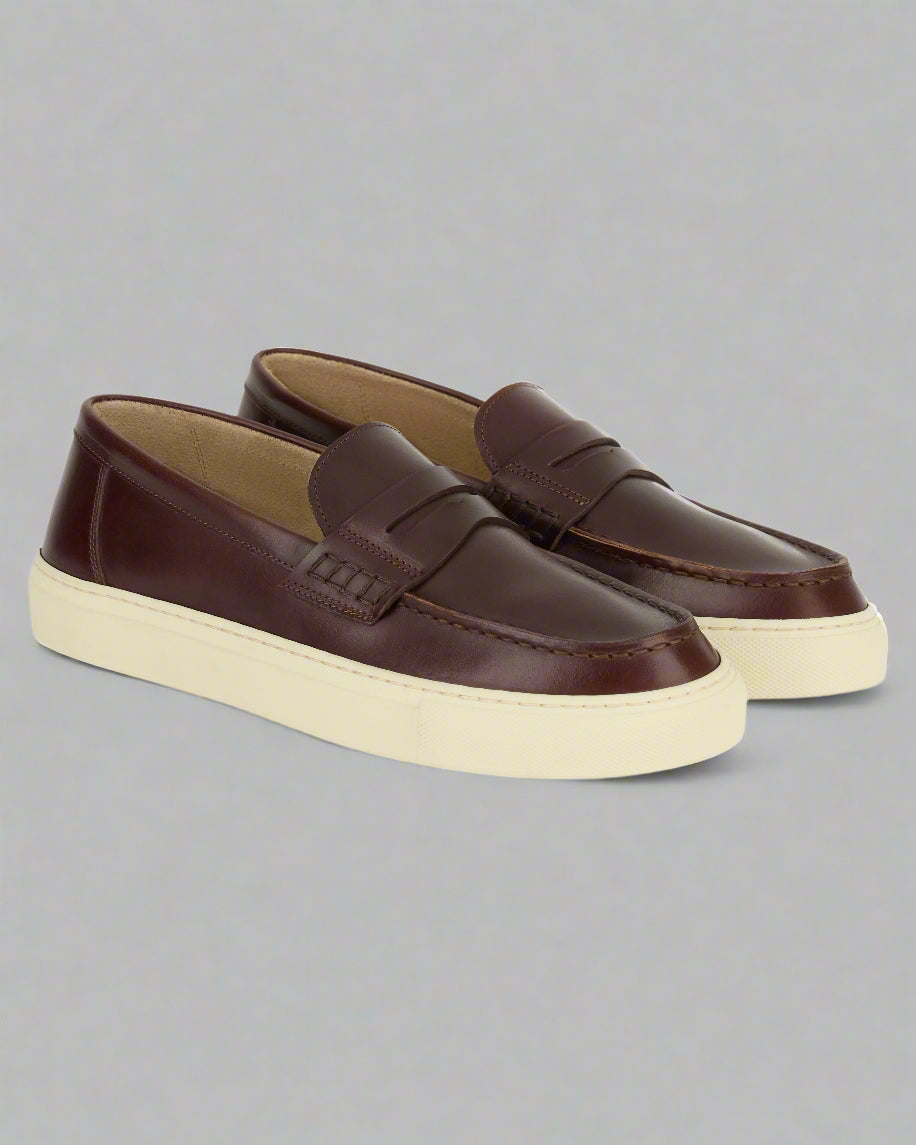 Vellano Scruscion Leather Loafers in Dark Brown